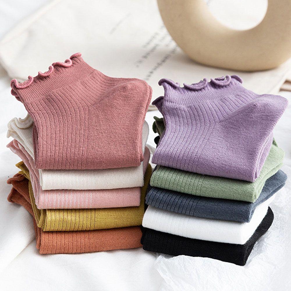 Breathable Cotton Super Thin Spring Summer Frilly Ruffle Socks Ankle Short Women's Socks Boat Socks