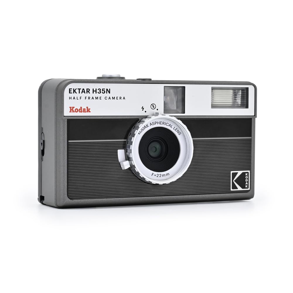 Kodak Пленочная камера EKTAR H35N, Звездное покрытие, Улучшенный объектив, Полосатый, Полукадровый, 35 мм, Многоразовая, Без фокусировки, Функциональная, Встроенный фильтр, (Отдельный предмет,