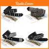 Rock Womens Punk Leather Belt With Rivet Eyelet Design For Styles Streetwear
