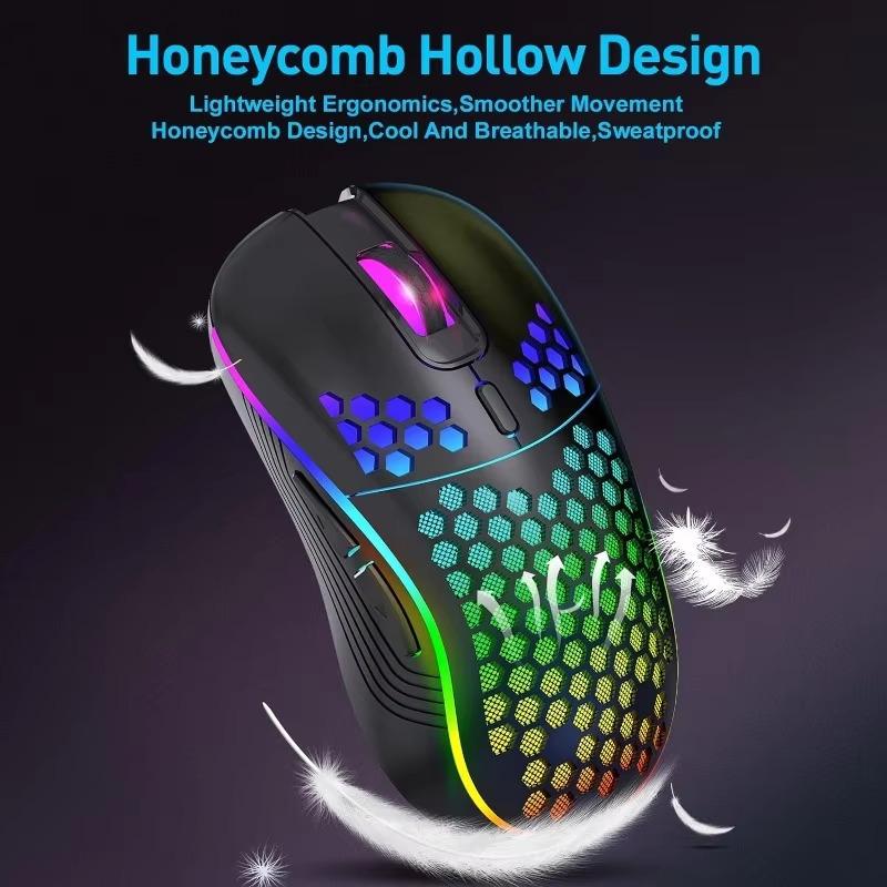 RGB Беспроводная Игровая и Офисная Мышь, 7200 DPI, Проводная/Беспроводная для Киберспорта