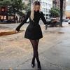 LYRIA Long Sleeves Zipper Bodycon Mini Dress With Pocket Solid Elegant Outfit Office Streetwear Women’S Autumn Winter Clothes