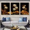 Abstract Black Gold Flower Interior Painting Large Canvas Picture for Home Decoration Living Room Wall Posters Sheets for Paintings