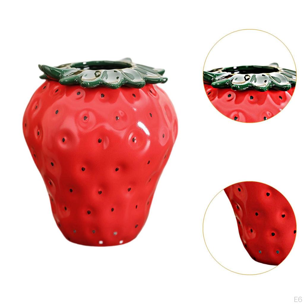 Керамическая ваза декоративная в форме клубники многоцелевая полка художественная креативная