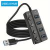 7-в-1 Высокоскоростной USB-хаб-адаптер с несколькими портами USB 1.1, USB 1.1 Хаб, USB-разветвитель, Множественный удлинитель со светодиодной лампой и переключателем для ПК, ноутбука