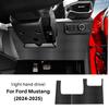 Driver Anti-Kick Pad For Ford Mustang GT Dark Horse EcoBoost 2024 2025 2026 LHD RHD Car Carbon Pattern Suede Protect Sticker