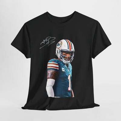 Унисекс хлопковая футболка Miami Dolphins QB Tua Tagovailoa Унисекс футболка