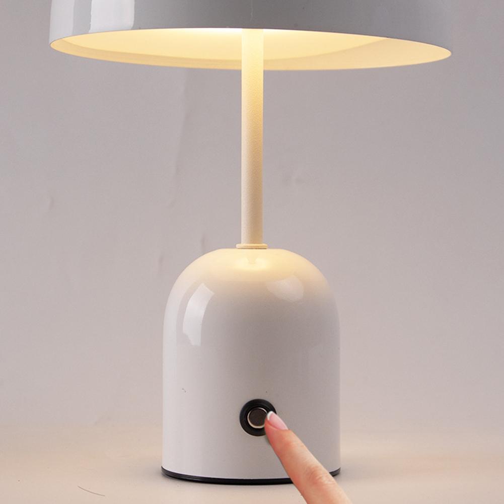 LED Mushroom Light USB Rechargeable 1800mAh Cordless Mushroom Table Lamp Creative Nordic Style Table Lamp for Bedroom/Restaurant