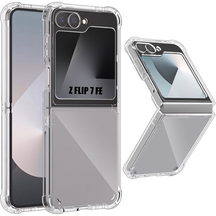 Coque de Protection - BOOLING - pour Samsung Galaxy Z Flip 7 FE - Silicone Transparent - Coins Renforcés - Antichoc