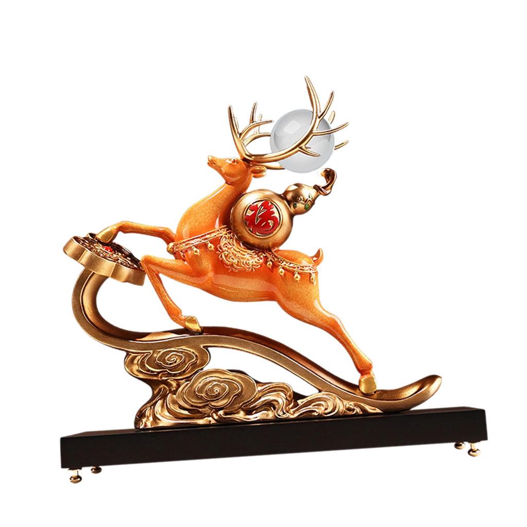 Deer Sculpture Home Decor Decorative New Year Ornament Crafts Reindeer Statue for Entrance Living Room Bookshelf Bedroom Desk