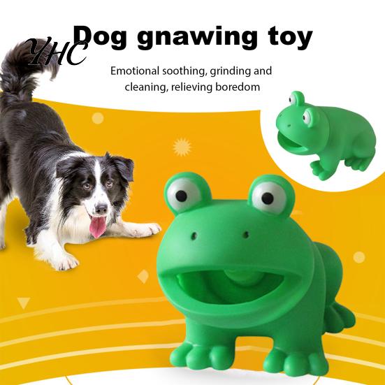Interactive Dog Toy Chew with Sounds Effect Cartoon Frog Shaped Pet Teeth Cleaning Supplies