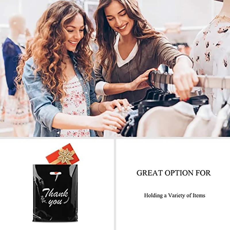 StoBag, 100 Pcs Customized Logo Multiple Color Shopping Bag With Handle Plastic Gift Bag (excluding printing fee)