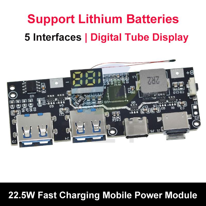 1/3PCS QC4.0 QC3.0 LED Dual USB 5V 4.5A 22.5W Micro/Type-C USB Mobile Power Bank 18650 Charging Module Temperature Protection