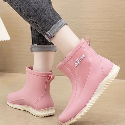 Японские женские летние ПВХ низкие пластиковые резиновые сапоги