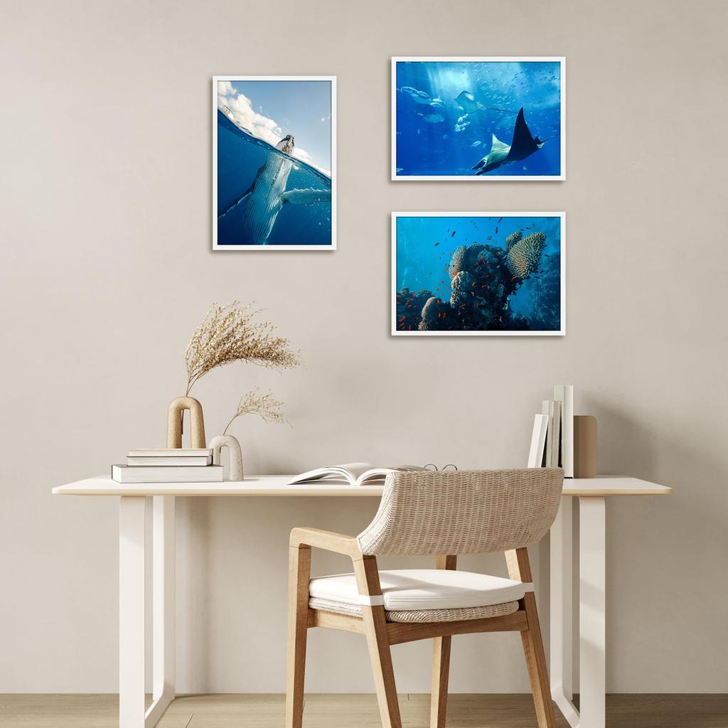 Serwrsw Frame Lightweight A3 Photo Poster Art Photo Frame Wall Hanging White 1 Piece 29.7x42cm