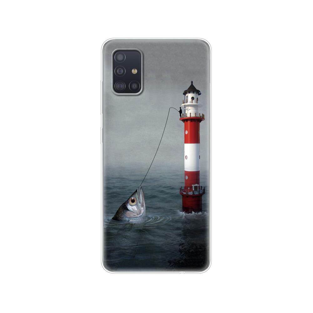 Чехол для Samsung Galaxy A31 A41 A51 A71 A01 A81 A91 A11 A30S A20S A21S A50S M11 M21 M31 M30S M40S Чехол милый золотая рыбка рыбочеловек