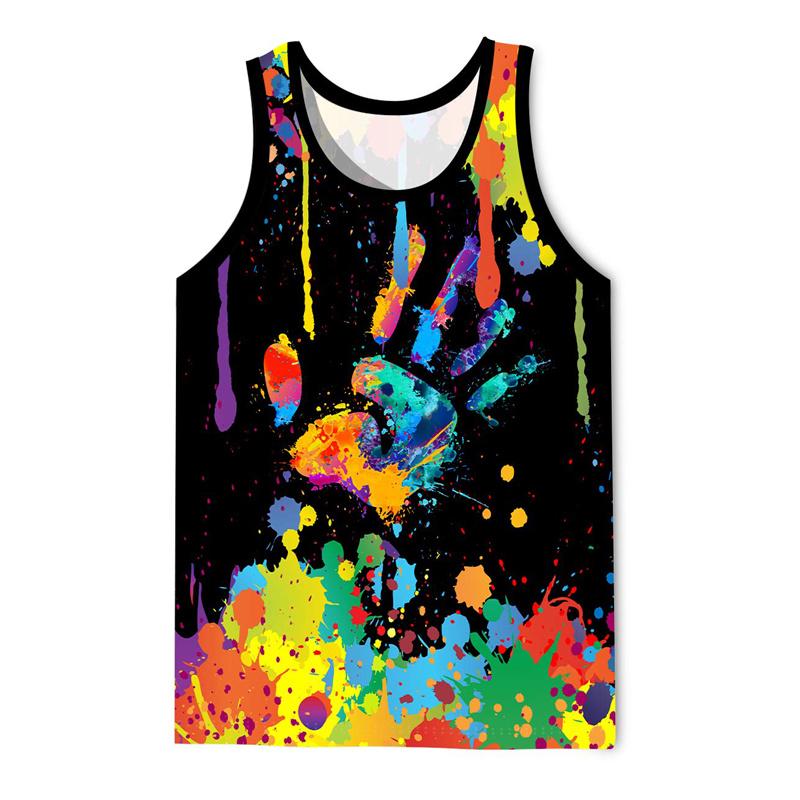 Colorful Smokes 3D Print Tank Top For Men Summer Casual Sleeveless T Shirt Colorful Graphics Tops Street Loose Quick Dry Vest