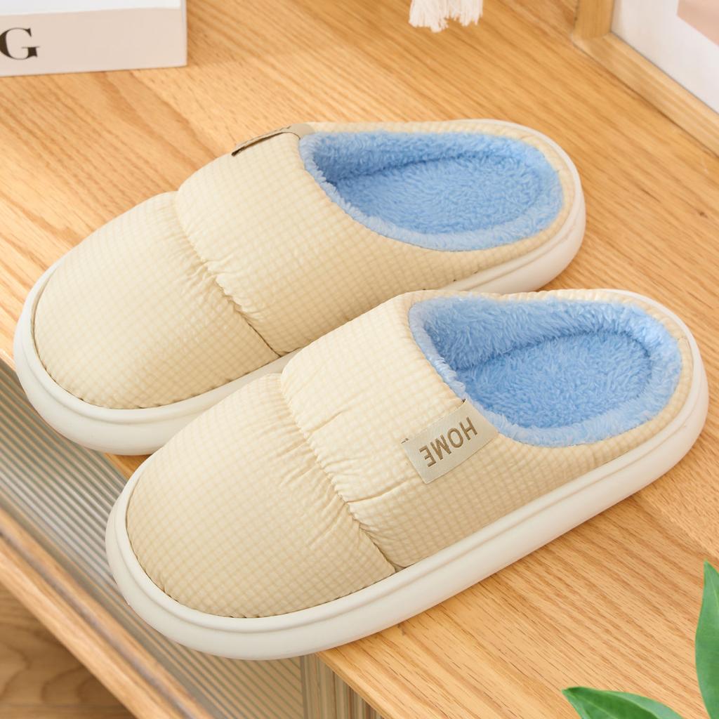 Cloth Cotton Slippers 2025 New Indoor Home Soft Bottom Non-slip Piled Warm Couple Thick Bottom Plush Slippers