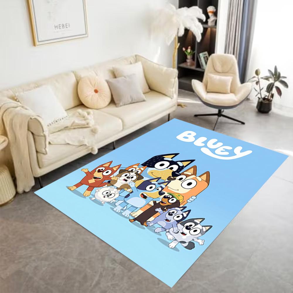 Bluey Friends Adventure Floor Rug Office Rug Perfect for Dormitory Dining Room Outdoor Foyer Antislip Carpet Decorate Offices Birthday/Christmas Gift