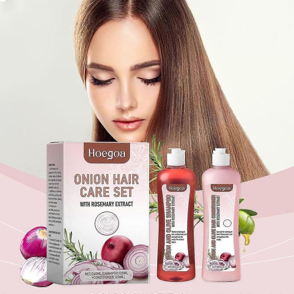 Hoegoa onion rosemary shampoo set nourishing, repairing dry and frizzy hair, smooth and radiant hair care set - hoegoa onion rosemary shampoo set nour