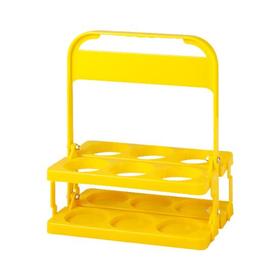 Пластиковая подставка для бутылок вина на 6 бутылок, складная подставка для напитков с ручкой, переносная корзина для хранения вина для бара, барбекю, пикника