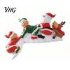 Resin Holiday Tabletop Figurines Christmas Table Edge Sitter Figurine, Tug of War Hanging Character Decor, Snowman Indoor Festive Window Displays