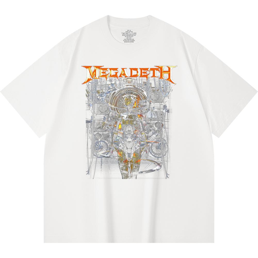 Хлопковая футболка плотностью 230 г/м² 100% Хлопок Heavy Metal Футболка с принтом рок-группы Популярная музыка Унисекс Тяжелая хлопковая футболка