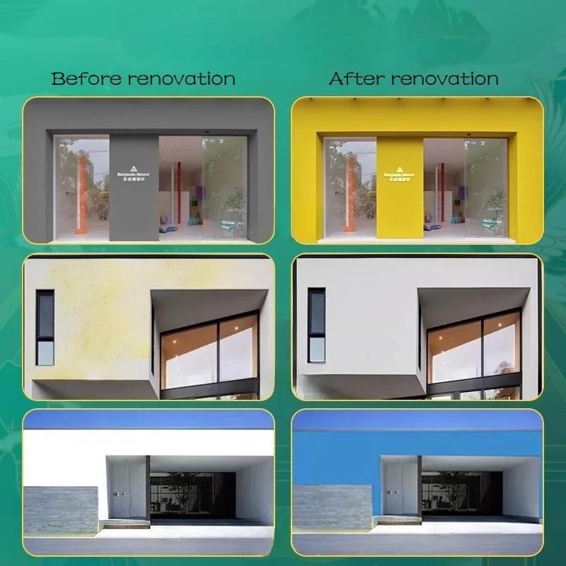 500 Латексная краска для наружных стен Водонепроницаемая, солнцезащитная, щелочестойкая для защиты стен DIY Декор Благоустройство Зданий