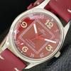 REFURBISHED HAND-WINDING VINTAGE SWISS MENS RED COLOR DIAL WATCH A500027-2 R151a-a500027