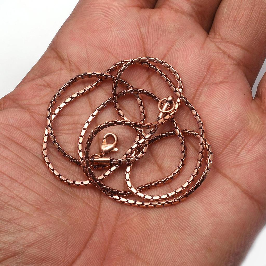Pure Copper Box Chain Necklace Herringbone Copper Jewelry Copper Chain Necklace Jewelry For Eco Friendly Chain Gift
