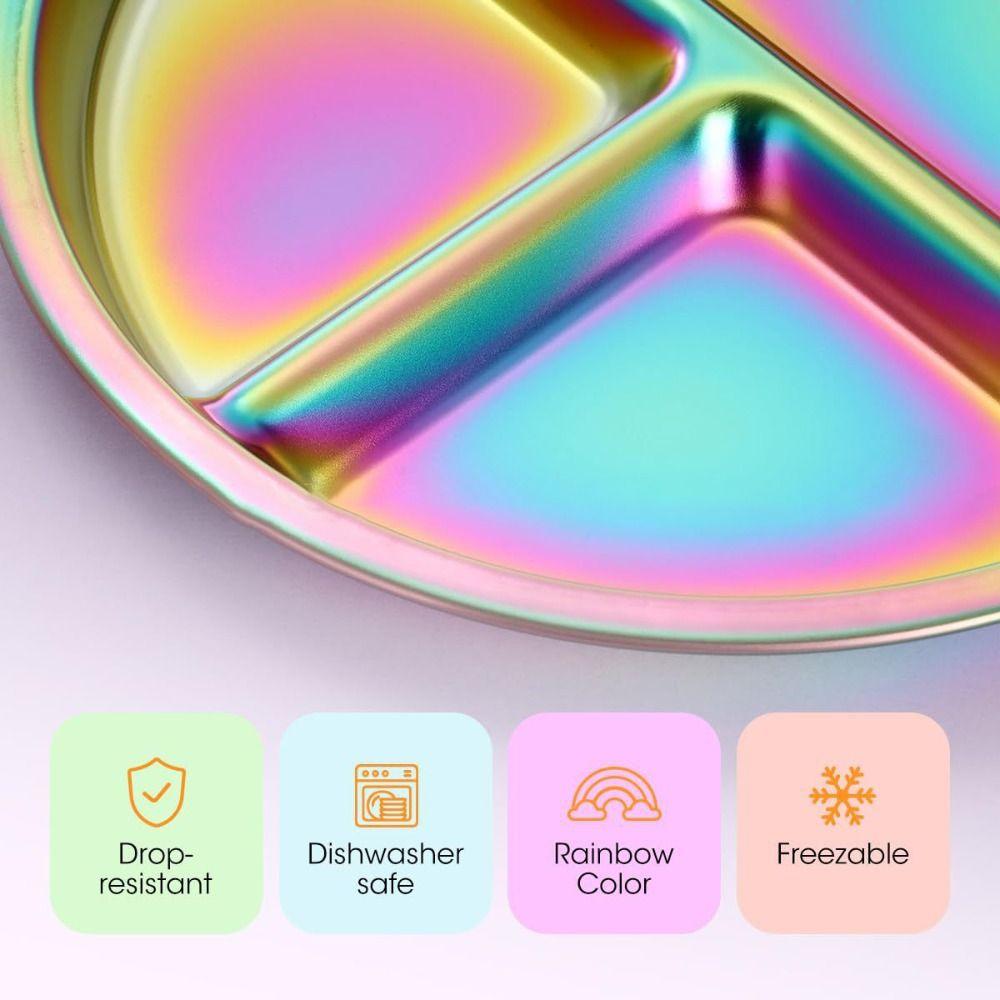 Ослепительная тарелка для контроля порций Многоразовый 3-секционный поднос для еды 3 отделения Посуда Ланч