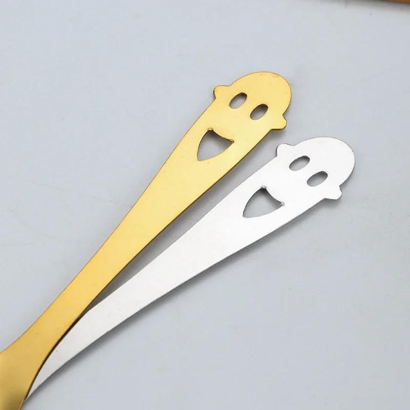 Кофейная ложка из нержавеющей стали с полым сердцем и смайликом, ложка для мороженого, свадебный сувенир, подарки для дома, кухни, детей