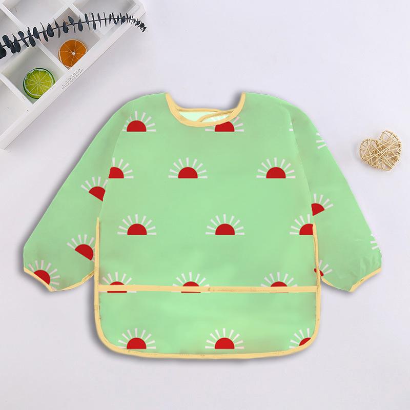 Long-sleeve Bibs for Baby Cute Colorful Cartoon Design Waterproof Apron for Children From 0 to 3 years