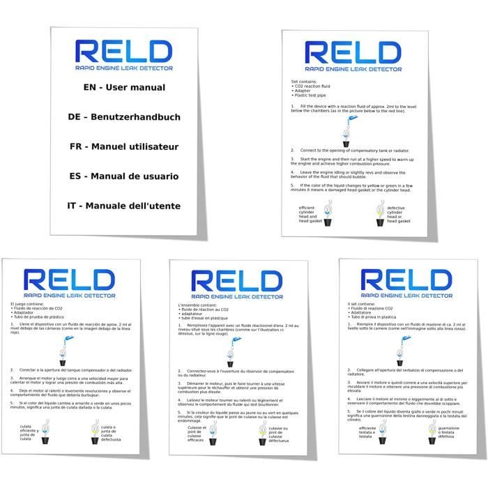 Reld joint de cylindre testeur co2 fuite liquide refroidissement universel testeur, de fuite de co2 engine leak detector pour 50 tes