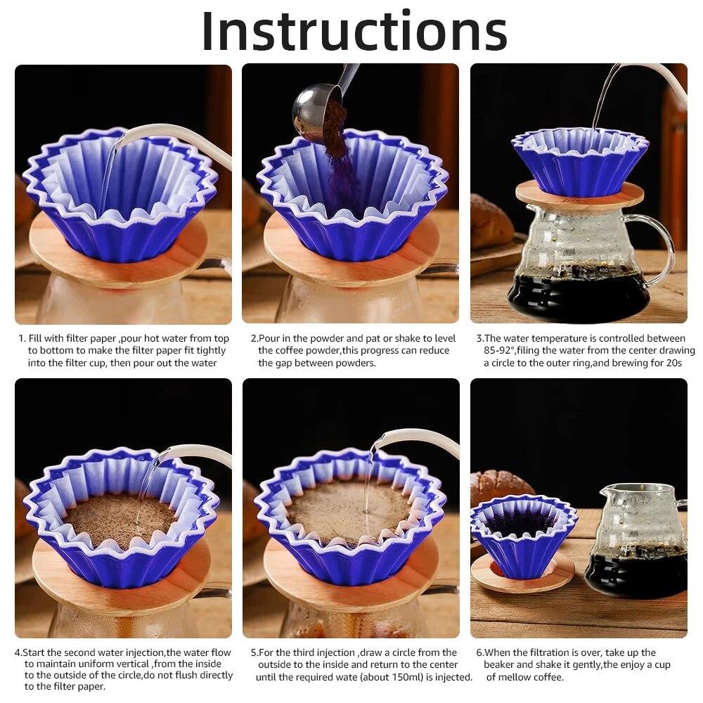 Керамический кофейный фильтр-чашка, многоразовый фильтр-кофемашина, набор для заваривания кофе, воронка, капельница, фильтр-чашка для торта Coffee Ace