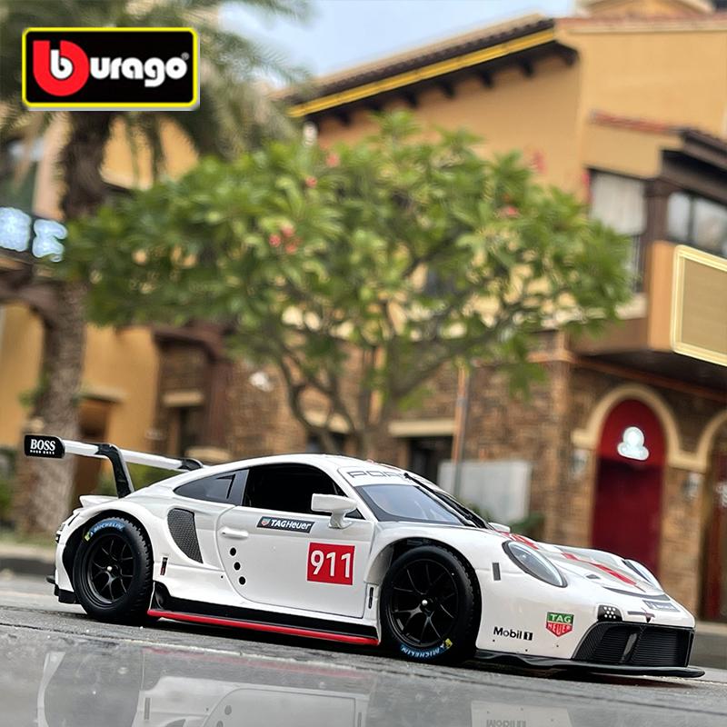 AKEZM1 Bburago 1:24 Porsche 911 RSR Alloy Racing Car Model Diecast Metal Toy Sports Car Model High Simulation Collection Childrens Gift