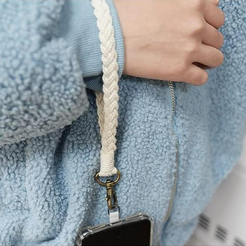 Ремешок на запястье для телефона в стиле макраме в стиле бохо, ремешок для мобильного телефона с брелоком, браслет на запястье, подвеска для телефона, цепочка против потери