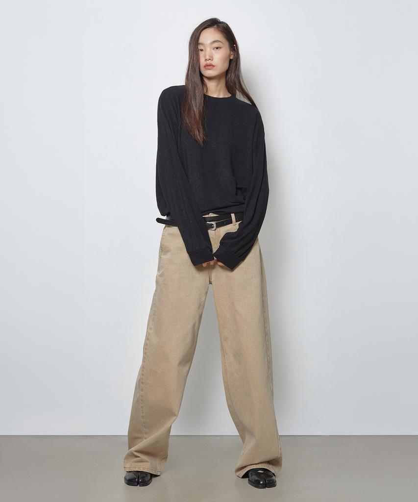 FRANTICSERVICE Slouch Crew Neck Long Sleeve - Black