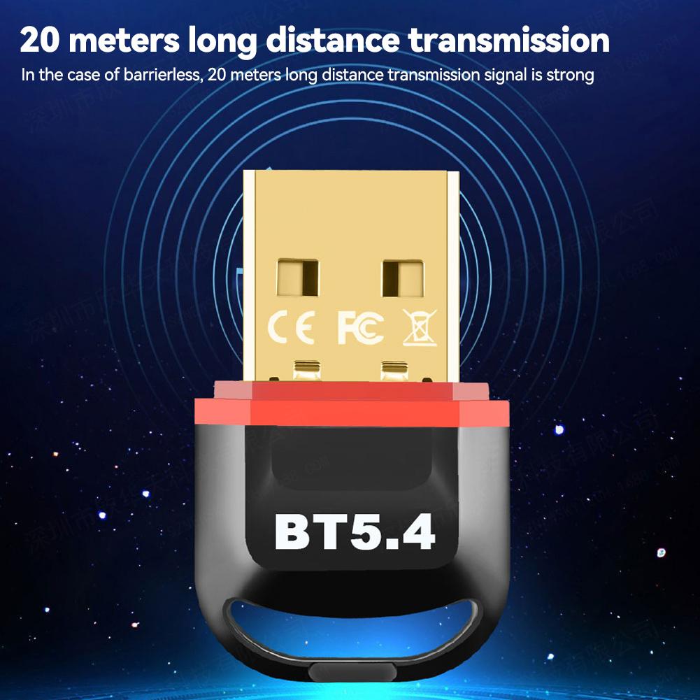 USB Bluetooth 5.4 Адаптер Не требующий драйверов Приемник Передатчик для ПК Динамик Беспроводная мышь Клавиатура Музыка Аудио