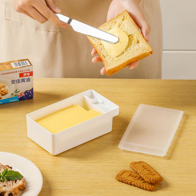 1Pc Butter Dish with Cover Butter Fresh-keeping Box with Cutter Slicer Countertop Butter Box for Home Cheese Storage Box