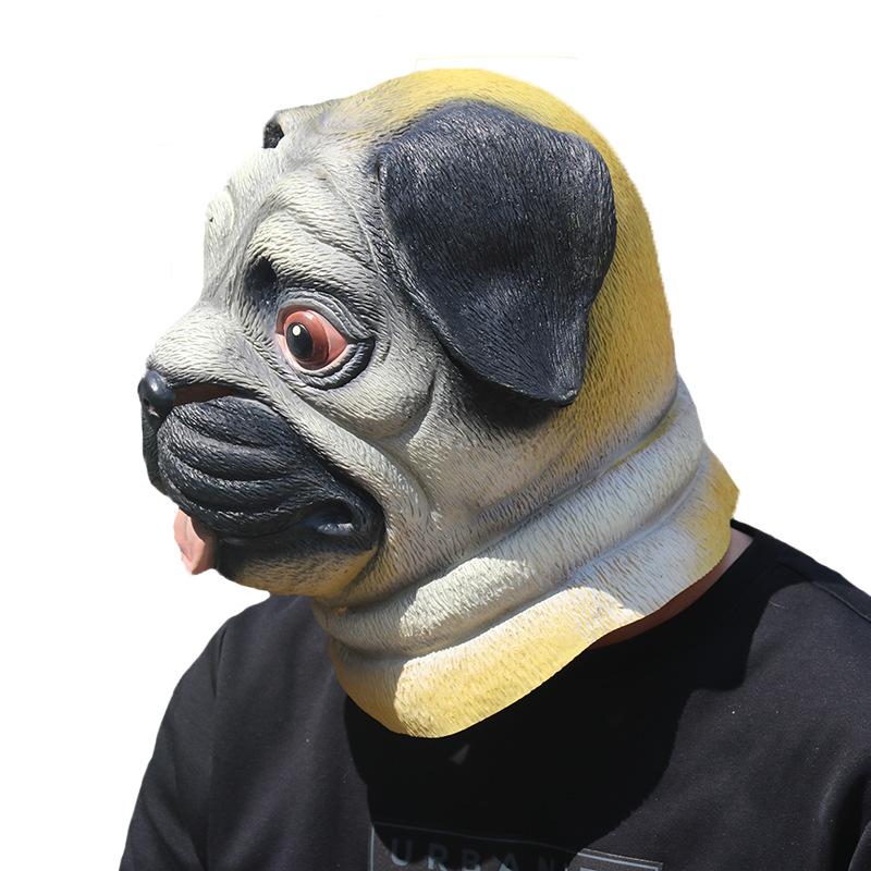 Halloween Animal Mask partymask Pug head mask, Shar-Pei dog head costume, cosplay party prop