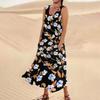 Women's Casual Comfortable Floral Print Sleeveless Cotton Pocket Dress