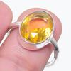 Натуральный цитрин, драгоценный камень, ручная работа, серебро 925 пробы, ювелирное кольцо, размер 7.5 H2V96
