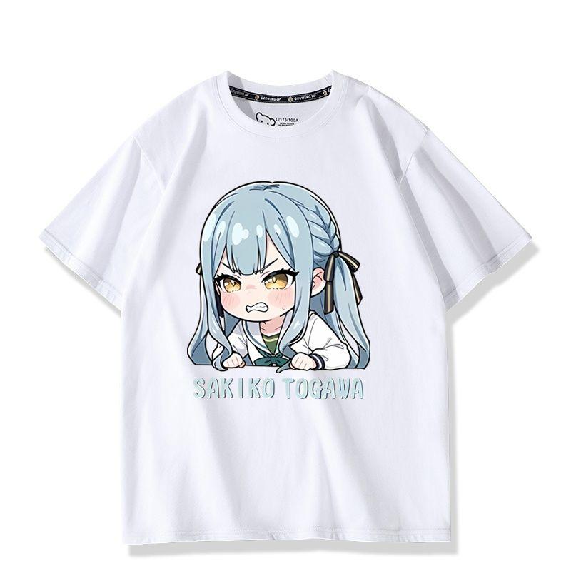Аниме BanG Dream Сакико Тогава Принт Футболка Кавайная Летняя Футболка с Коротким Рукавом для Унисекс Женщин Летняя Одежда Женские Футболки