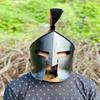 Black Spartan Helmet Great King Leonidas Spartan 300 Movie Helmet Medieval Helmet Solid Steel with Inner Leather Liner Best Gift