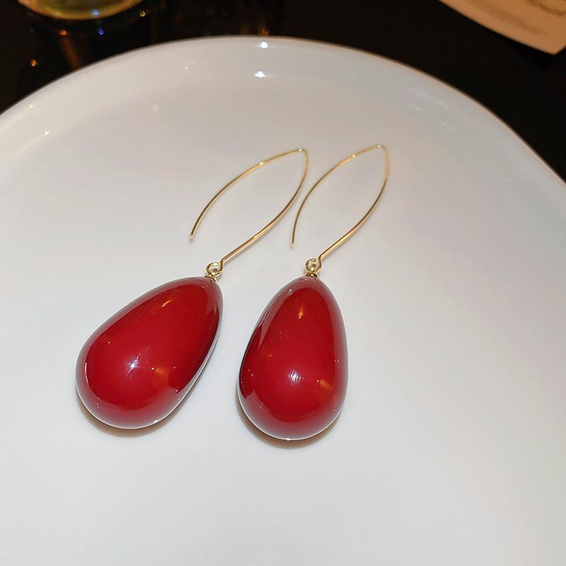 Серебряная игла Красные геометрические серьги-гвоздики Ankara женские корейский ins модный дизайн серьги высококачественные изысканные серьги
