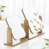 Foldable Wooden Desktop Makeup Mirror, Single-Sided Vanity Mirror for Women, Portable for Dorms, Available In Large & Small Sizes.