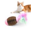 Hirameki Cat Ball Shape Feathers and Catnip Included Rollable Scratching Post Made of Durable Cardboard Great for Solo and Stress Relief Suitable for