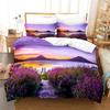 Purple Bedding Set Polyester Duvet Cover Quilt Cover 3D Comforter Cover Lavender Butterfly Double Full King Queen Twin Single