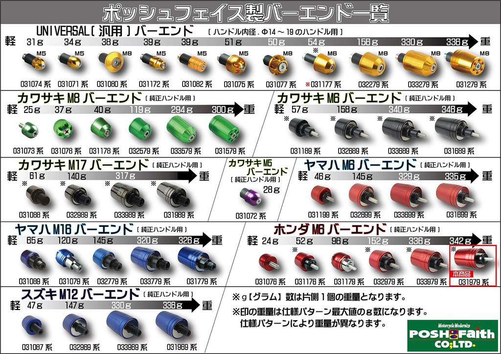 POSH FAITH Товары для мотоциклов Наконечник руля Сверхтяжелый наконечник руля для оригинального руля типа M6 CB400SF матово-серый Honda/Suzuki CB1300SF/SB и т. д.