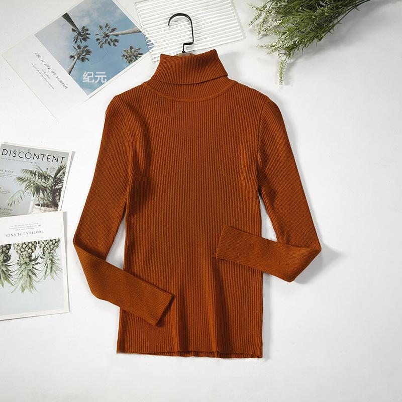 Зимний свитер женский длинный рукав пуловер базовый свитер водолазка корейский трикотажный топ Femme